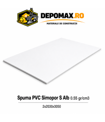 Placa rigida PVC Simopor S Alb 0.55 g/cm3, 2x2030x3050 mm